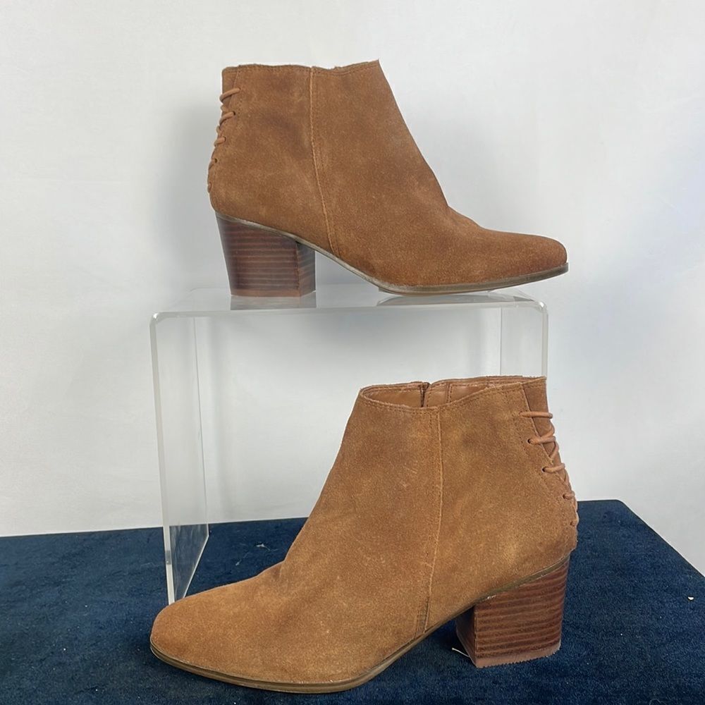 ALDO Tan Suede Lace Back Booties